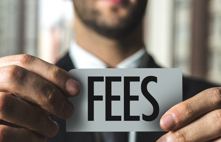 Man holding Fees sign shows Contingency Fees