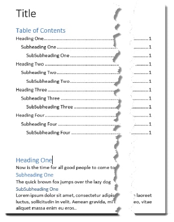 workplace document table of contents for word workplace document table of contents for word