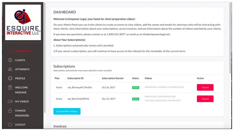 EmpowerLegal Dashboard