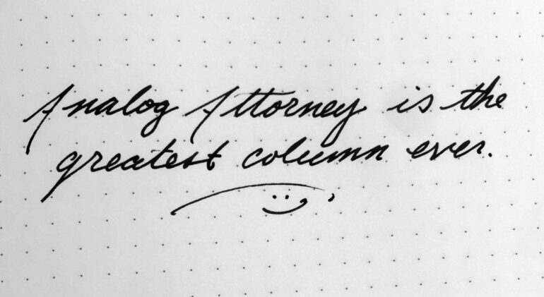 analog attorney handwriting sample