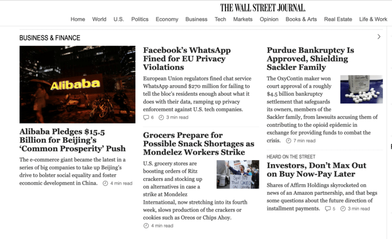 marketing content example wall street journal