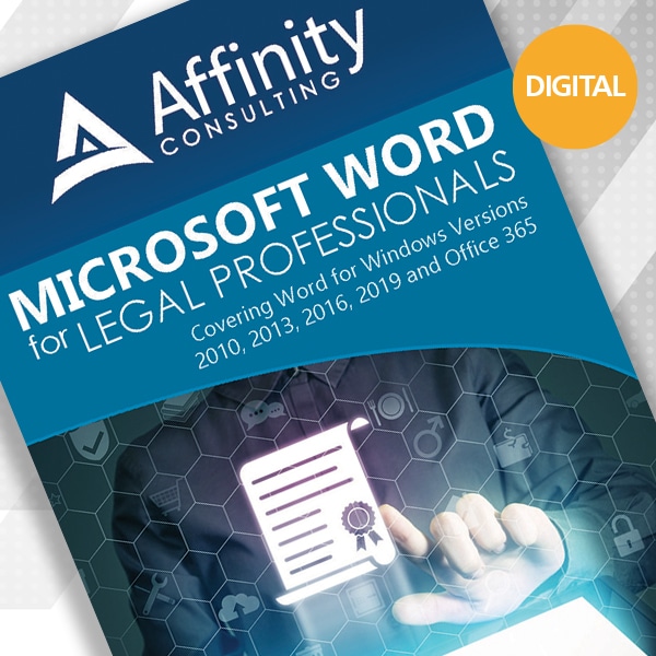 Microsoft Word for Legal Professionals manual cover