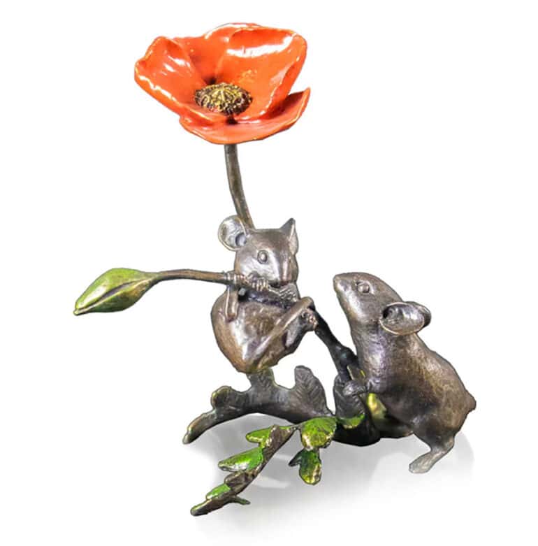Michael Simpson bronze statue of field mice, a tasteful desk decoration for an attorney.