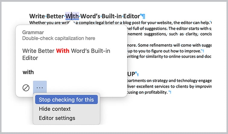 Word's Built-in Editor