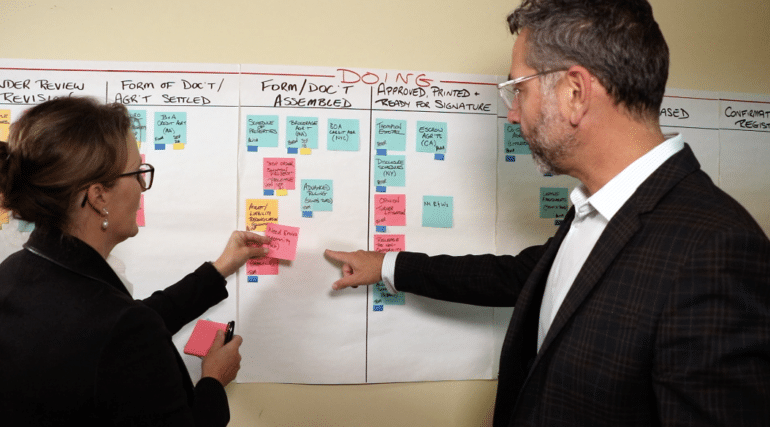 project management with visual matter management board