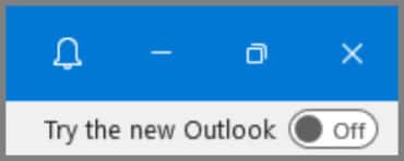 new outlook settings on off button