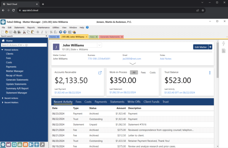 Tabs3 Billing legal billing in the cloud