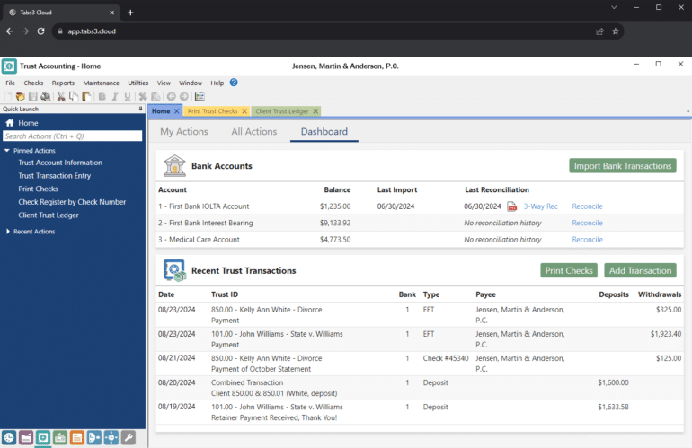 Tabs3 Financials legal billing in the cloud