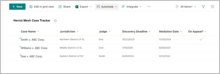 managing large case dockets