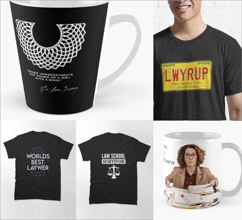 Law School Graduation Gifts: Attorney at Work’s 2026 Gift Guide 6 T shirts and mugs law school gifts 2026