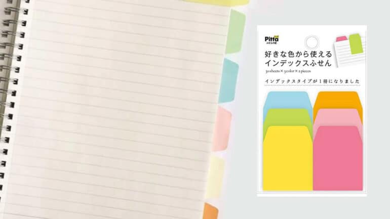 notebook with tabs