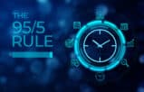 95-5 rule for lawyers clock with business development icons