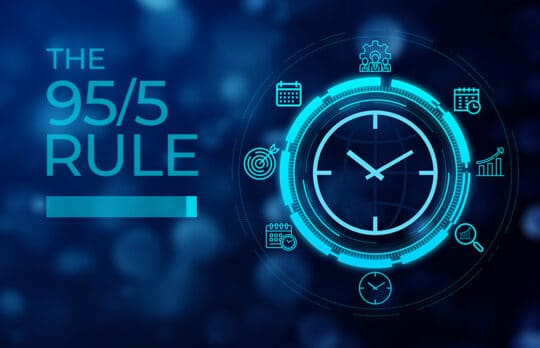 95-5 rule for lawyers clock with business development icons