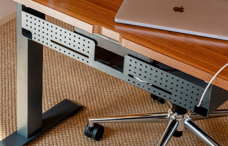 under desk power cord trays