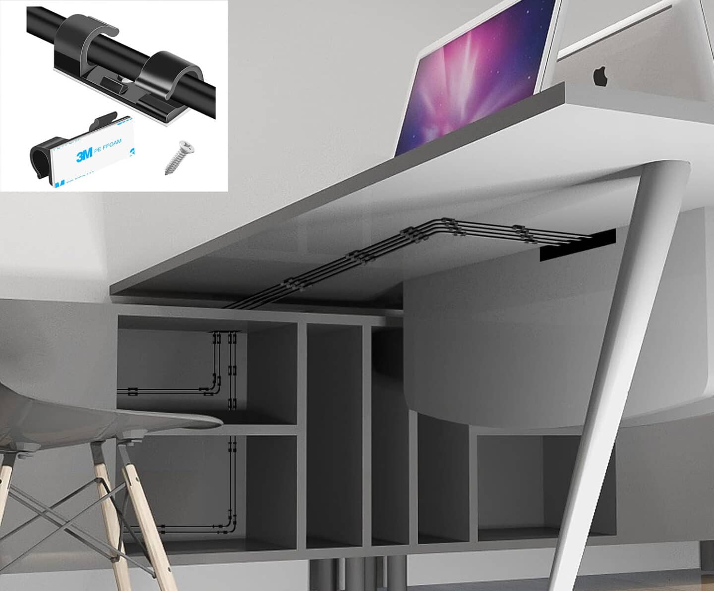 under desk cable management options