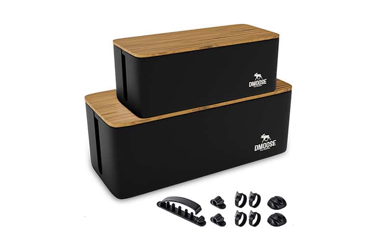Cord management storage boxes