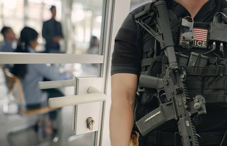 Ice at law office door
