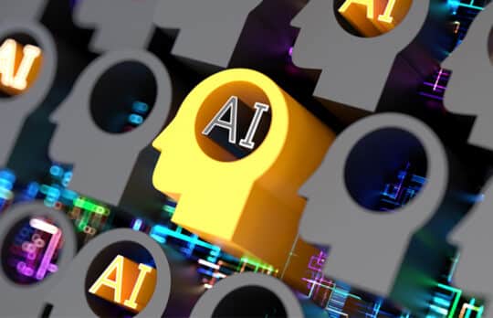 AI Tools for Lawyers: Digital heads with "AI" inside, symbolizing lawyers choosing between multiple artificial intelligence tools.