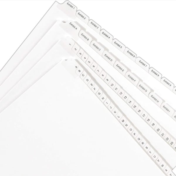 Avery Style Exhibit A-Z Letter Set, Side Tab (Letter Size)