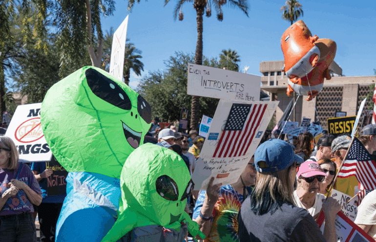 Photo of peaceful protest. Part of lawyer collective action.