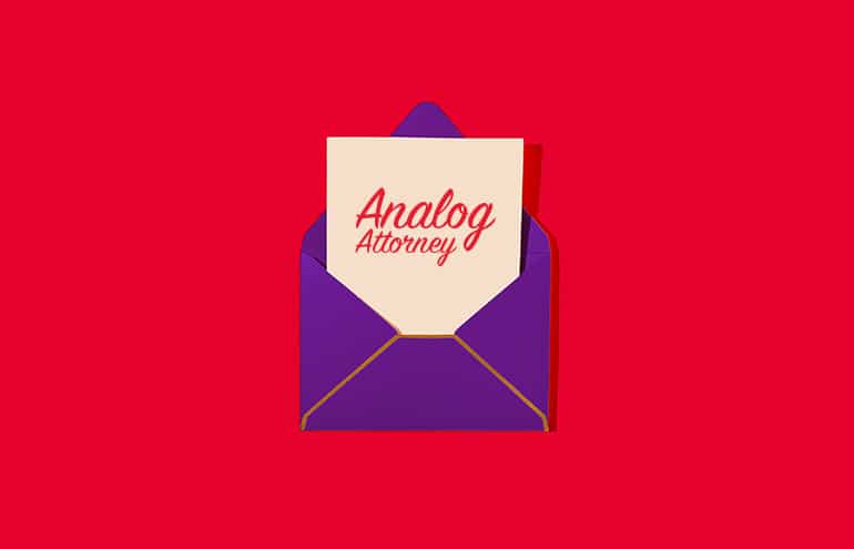 attorney's valentine gift note card and envelope