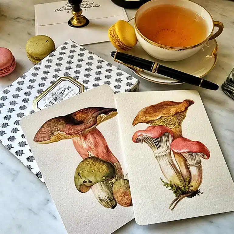 Russula Mushroom Notecards, Mr. P's Placecard Co.