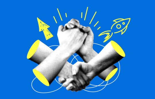 hands grasping and rocket signifying the benefits of flex legal talent