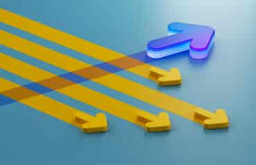 An upward blue arrow representing entrepreneurial Black women lawyers charting a new path.