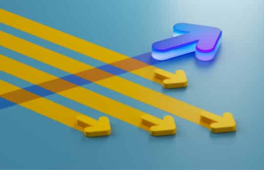 An upward blue arrow representing entrepreneurial Black women lawyers charting a new path.