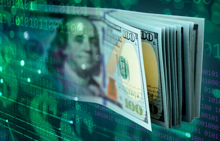 lawyer flat fee pricing $100 bills on digital background