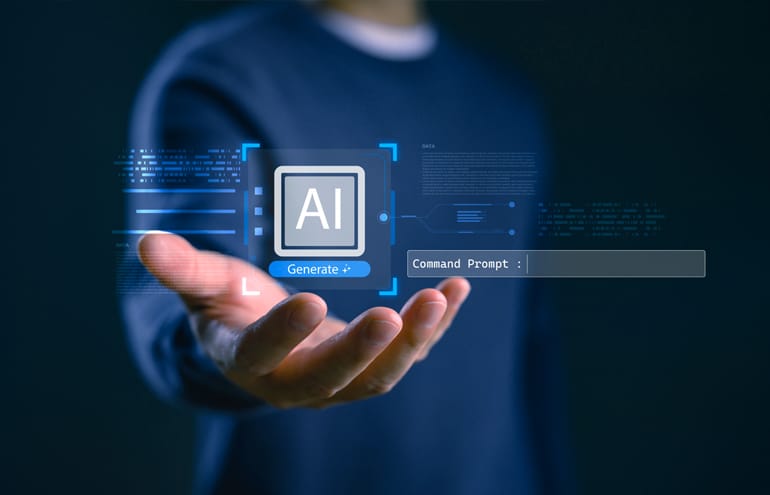 A legal professional using a laptop and phone to master metaprompting for lawyers to craft smarter AI chat prompts.