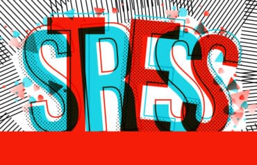 Abstract graphic of the word STRESS illustrating legal practice stress patterns.