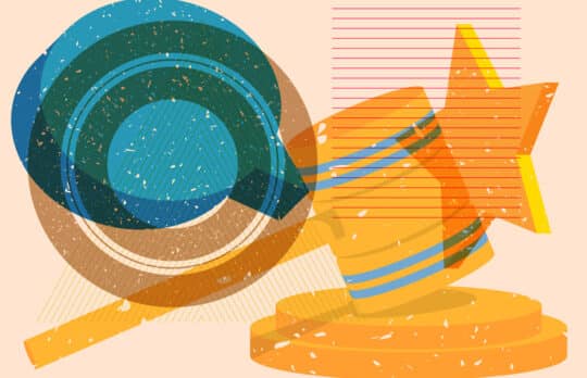 Mindfulness for trial lawyers: Abstract gavel illustration representing courtroom composure.