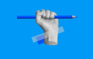 sentence structure, empowerment, legal writing hand holding pencil in the air