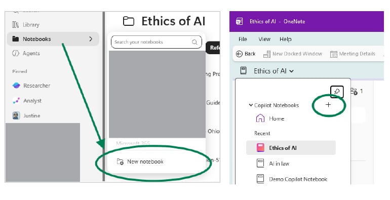 Organizing Legal Work with Copilot Notebooks 4 creating a new microsoft copilot notebook in the app or in OneNote