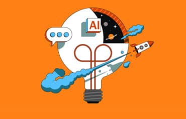 lightbulb moment with ideas taking off via a rocket, representing benefits of AI projects for small law firms and small firm lawyers.
