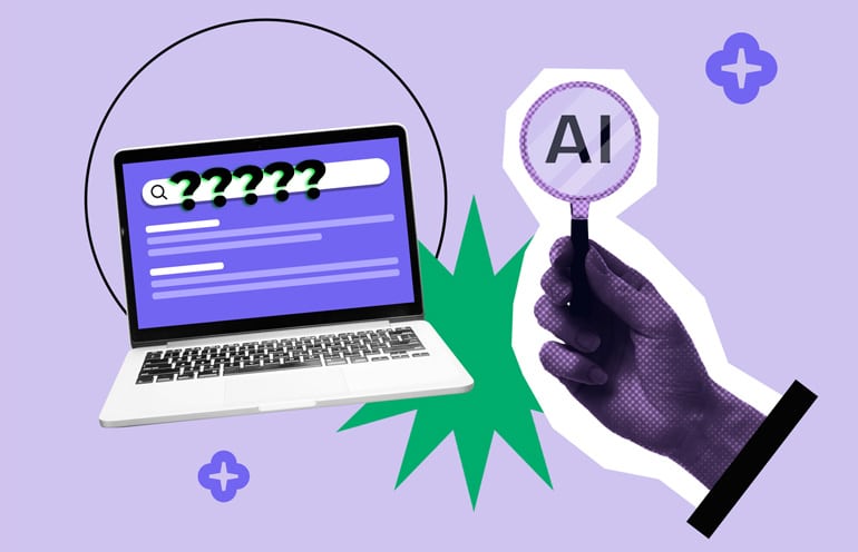 Asking AI Platform Questions on a laptop. Lawyer AI Client Acquisition