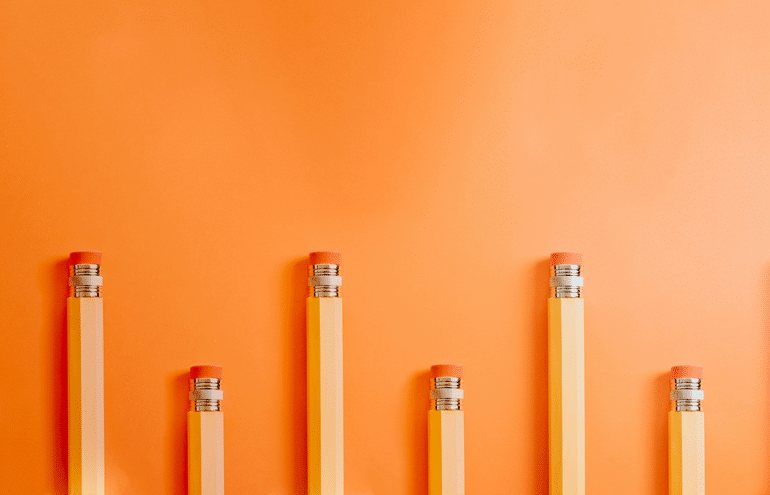 No. 2 pencils on an orange background, fall reset for lawyers