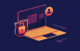 laptop with security icons protecting the record