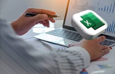 excel tips for legal professionals, man working on a laptop with spreadsheet charts