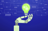 AI robot hand holding a lightbulb change management for law firms