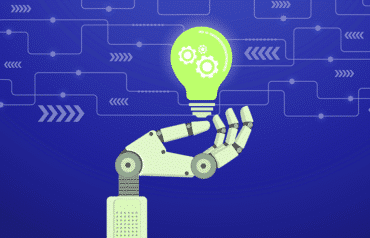 AI robot hand holding a lightbulb change management for law firms