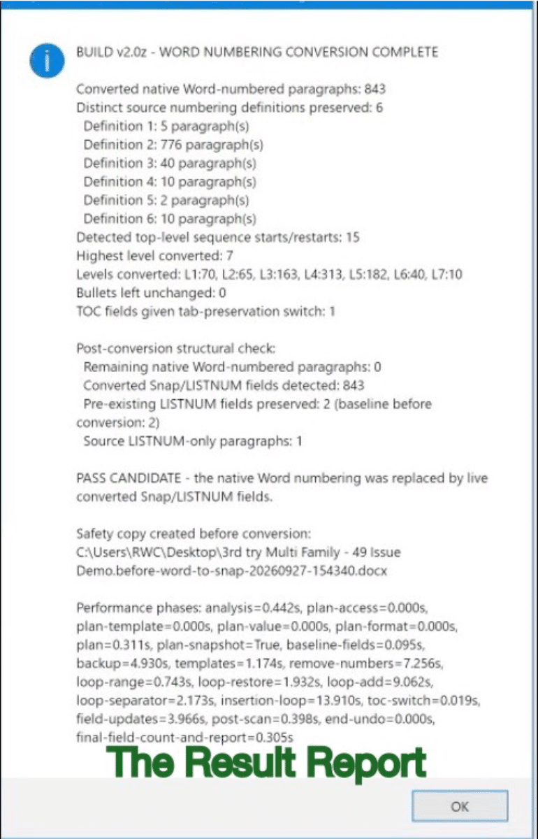 Result Report