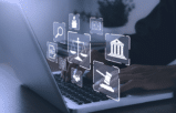 laptop with litigation support icons for trial and trial prep